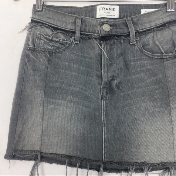 FRAME DENIM Nouveau Le Mix Mini Skirt in Ash Mix - Picture 5 of 8